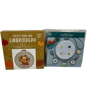 Miniature Embroidery Kit Missouri Star Quilt Co Hoop Necklace & Charm Clip Lot 2